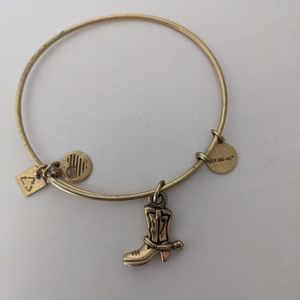 Alex and Ani Bronze/Gold Boot Bangle Bracelet